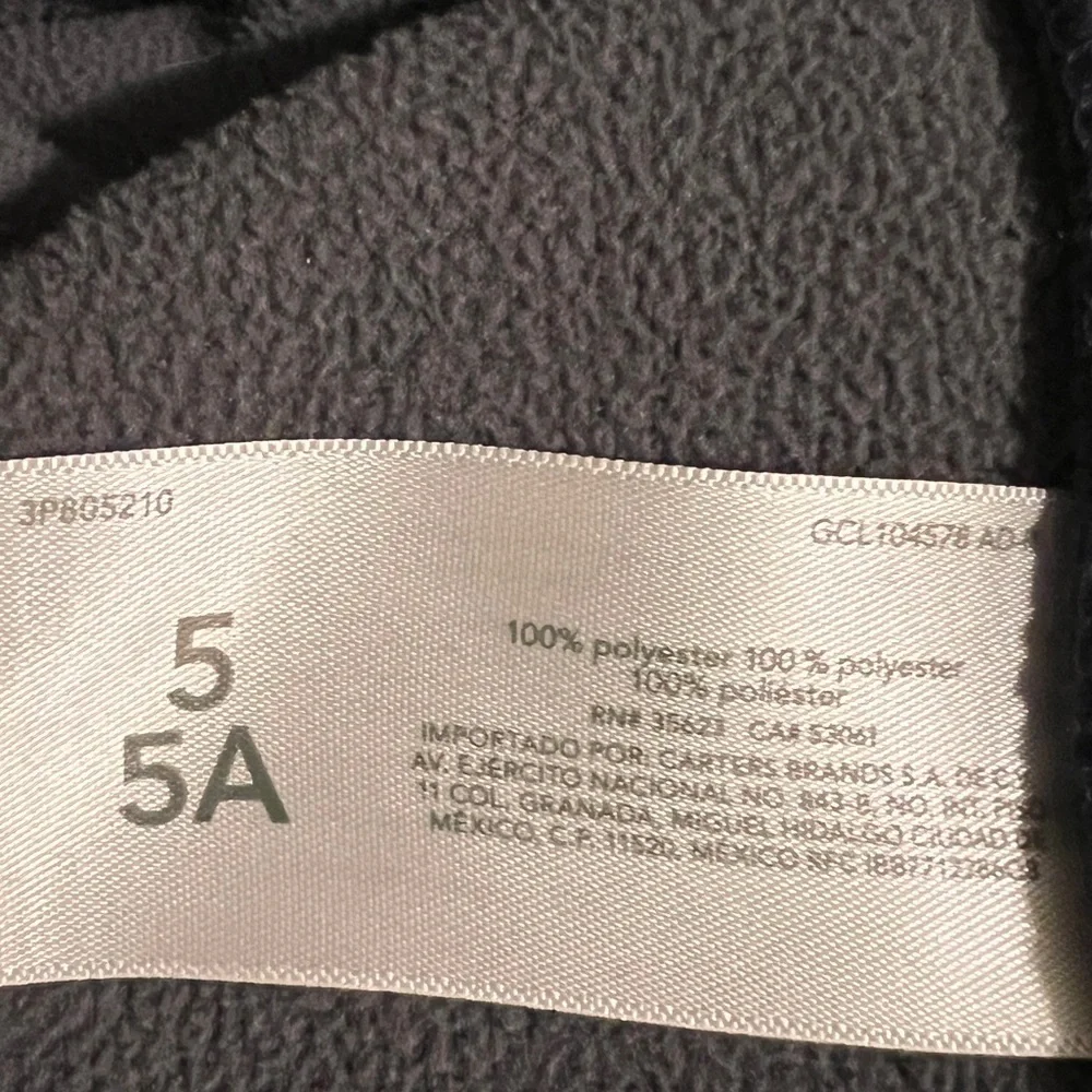Carter's Navy and Gray Sherpa Fleece lined pullover